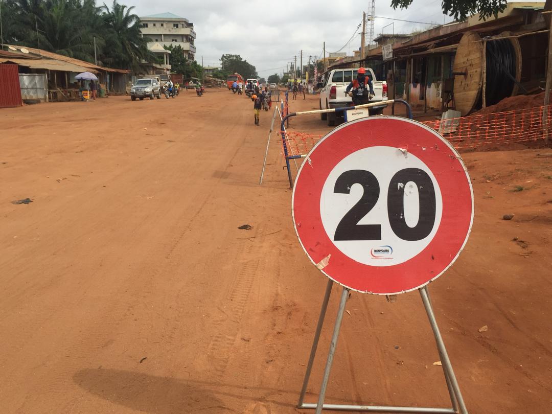 Limitation de vitesse 20 km/h sur zone de travaux